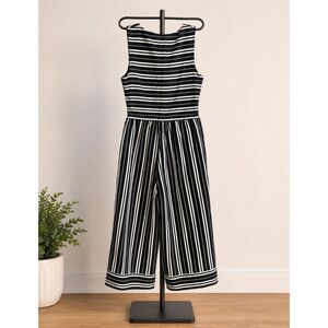 Everly Black & White Striped Wide Leg Jumpsuit – Women's Small